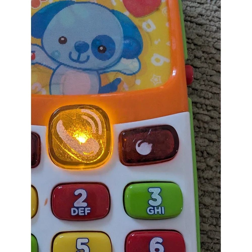 VTech‎ Little SmartPhone Orange Green Puppy Learning Toy Music Lights works